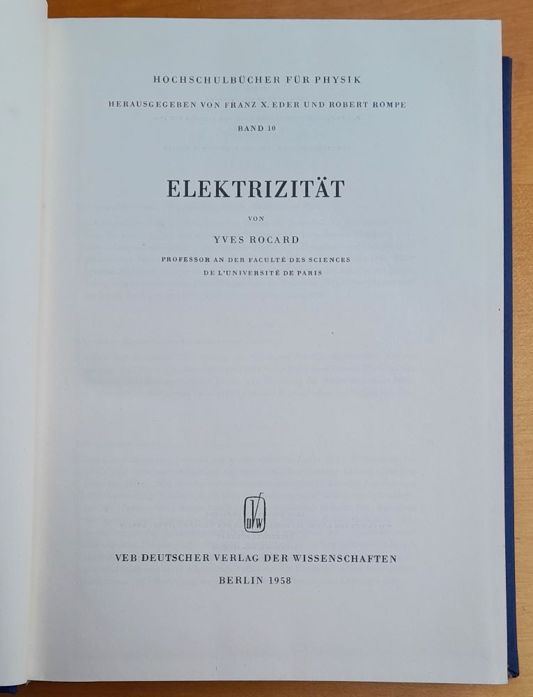 Elektrizität / Hochschulbucher fur Physik
