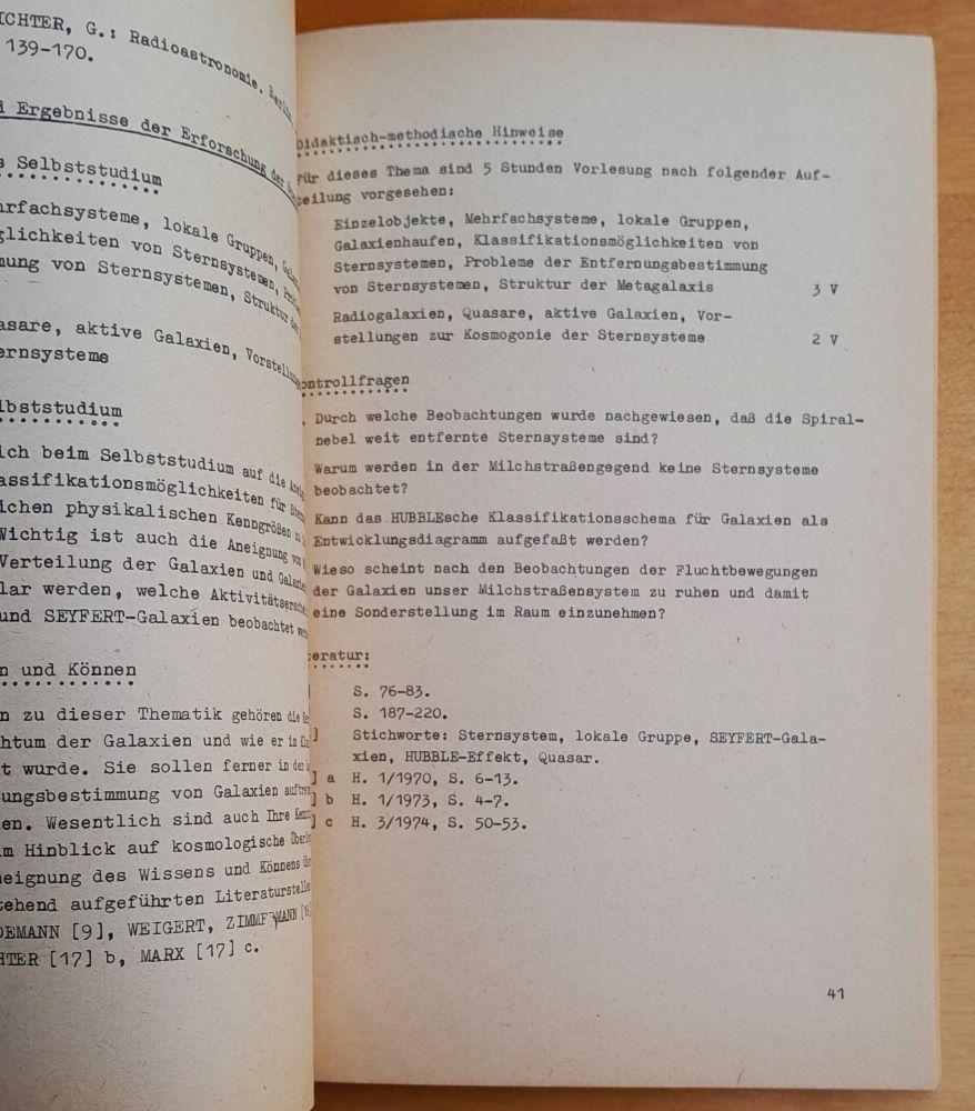 Studienanleitung fur die externe Vorbereitung auf den Erwerb der Lehrbefähigung im Fach Astronomie