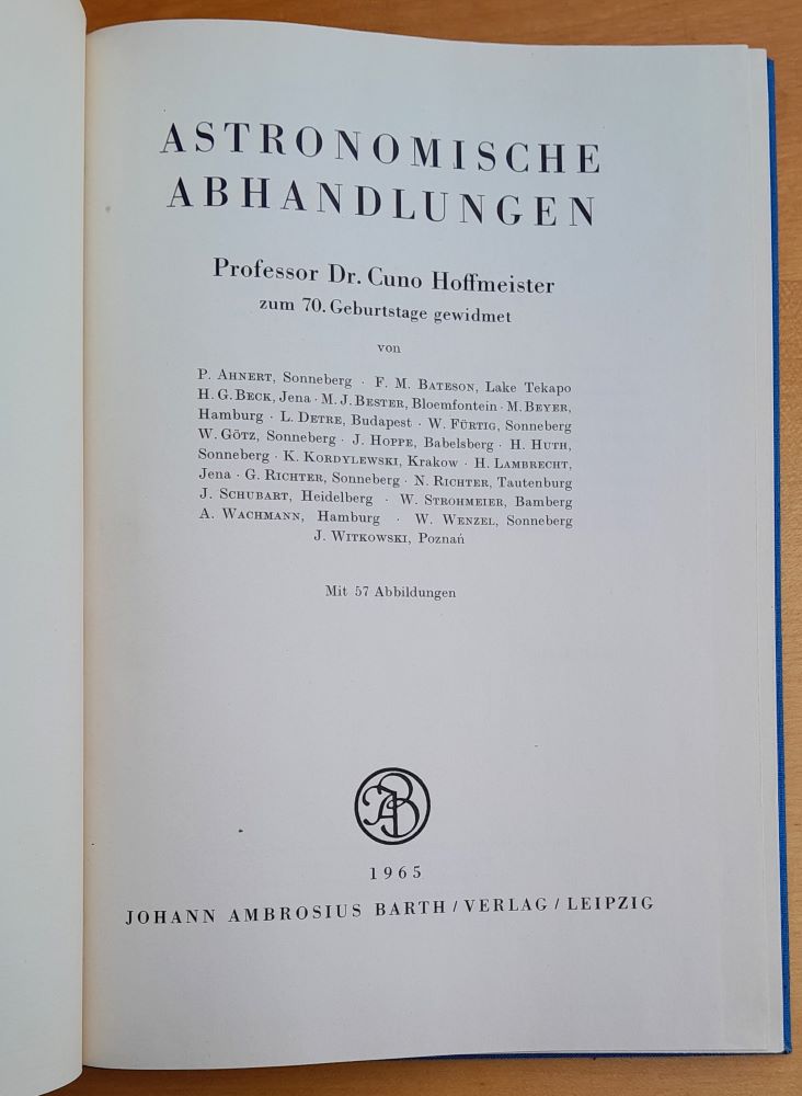 Astronomische Abhandlungen / Astronomické pojednania