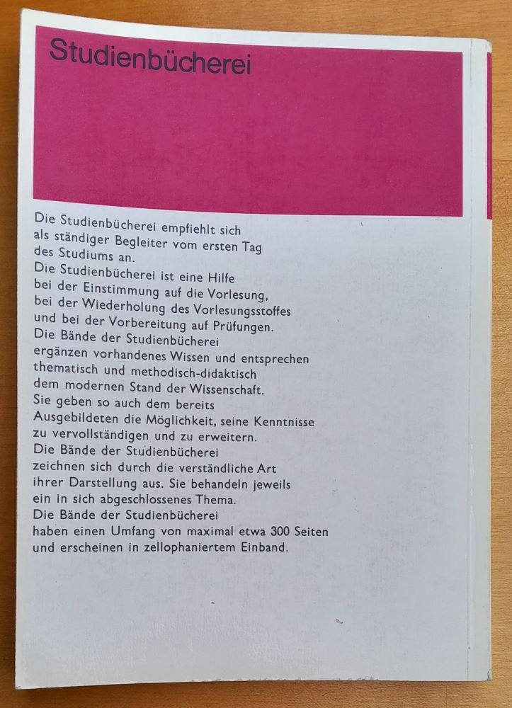 Grundlagen der Darstellungstheorie / Studienbucherei