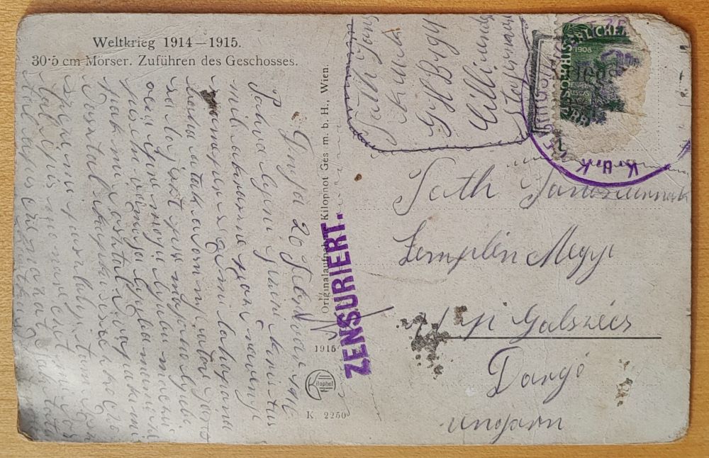 Weltkrieg 1914-1915 - 30,5 cm Morser - Zufuhren des Geschosses - 1916