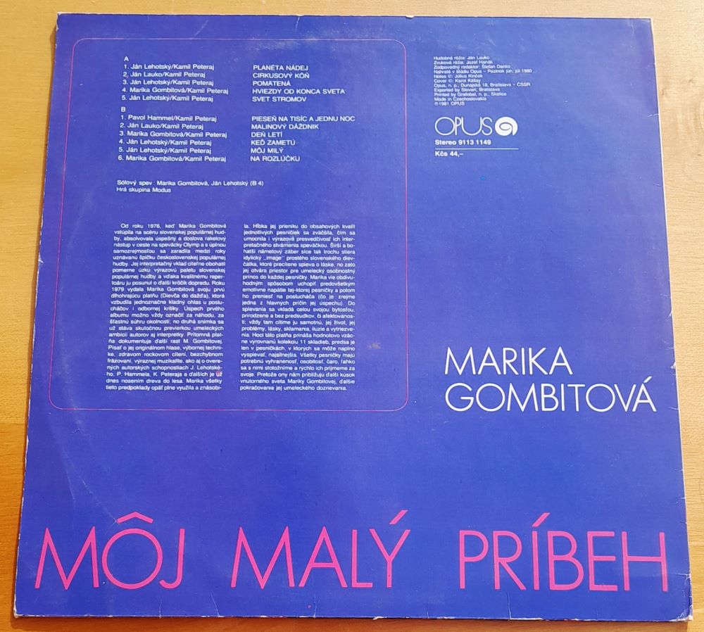 Marika Gombitová, LP platňa - long play