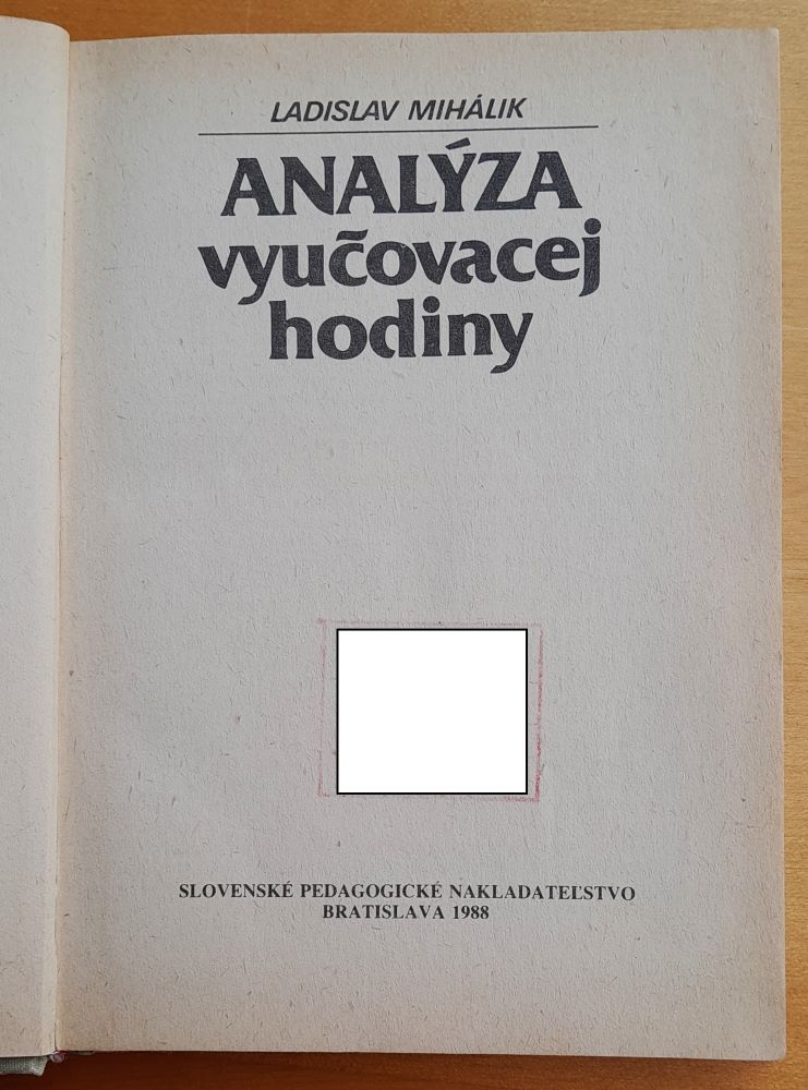 Analýza vyučovacej hodiny