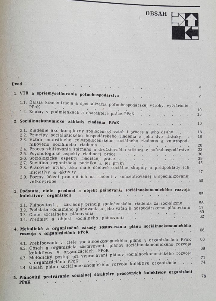 Sociálnoekonomické plánovanie v organizáciach poľnohospodárstva a potravinárstva