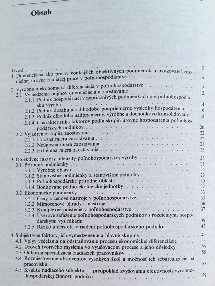 Ekonomická diferenciácia v poľnohospodárstve a možnosti jej riešenia