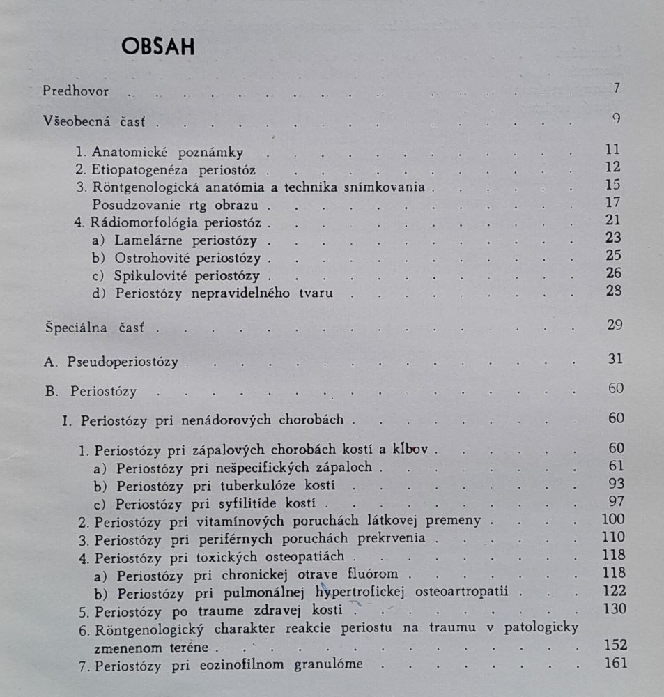 Periostózy v diferenciálnej rontgendiagnostike kostných chorôb / Edícia pre doškoľovanie lekárov
