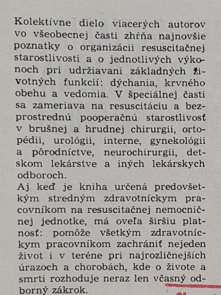 Resuscitácia a pooperačná starostlivosť / Edícia pre stredných zdravotníckych pracovníkov