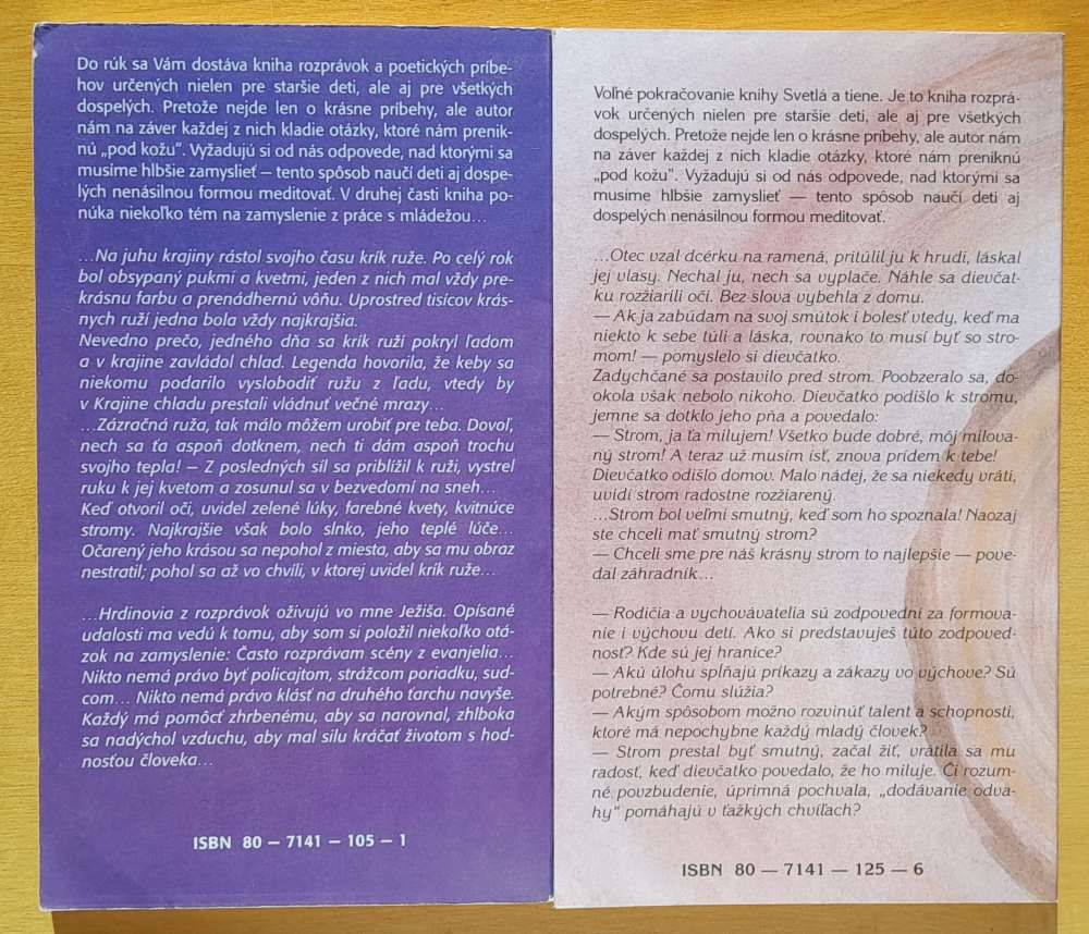 Svetlá a tiene + Radosti a žiale - Voľné pokračovanie knihy Svetlá a tiene / / Úvahy pre mládež
