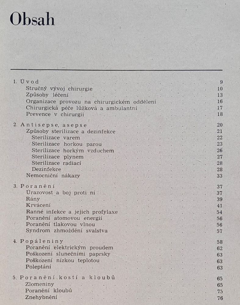 Chirurgie: 1. obecná - 2. speciální