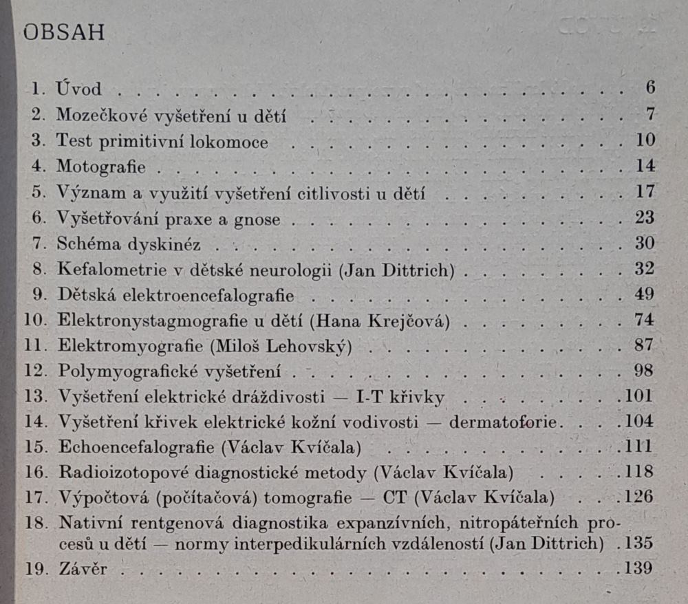 Klinické vyšetřovací metody v dětské neurologii
