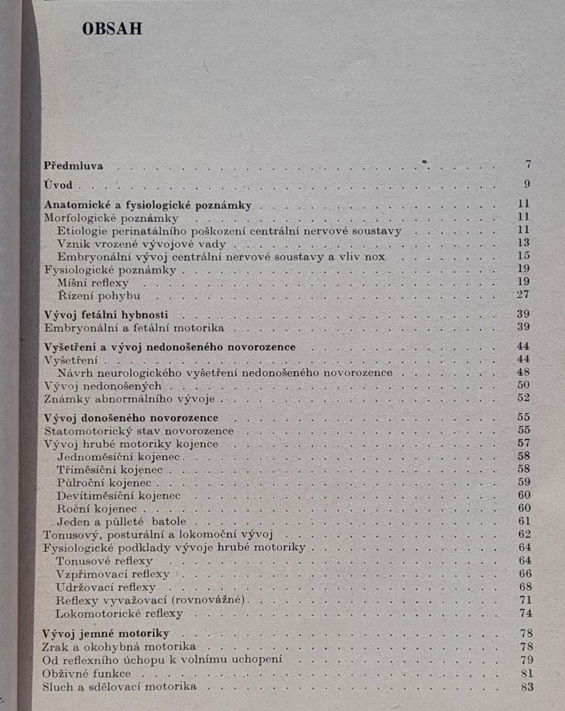 Vybrané kapitoly kojenecké neurologie