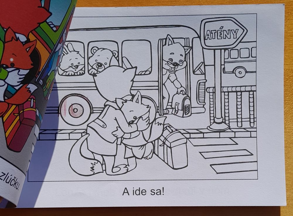 Foxík na výlete - omaľovánka