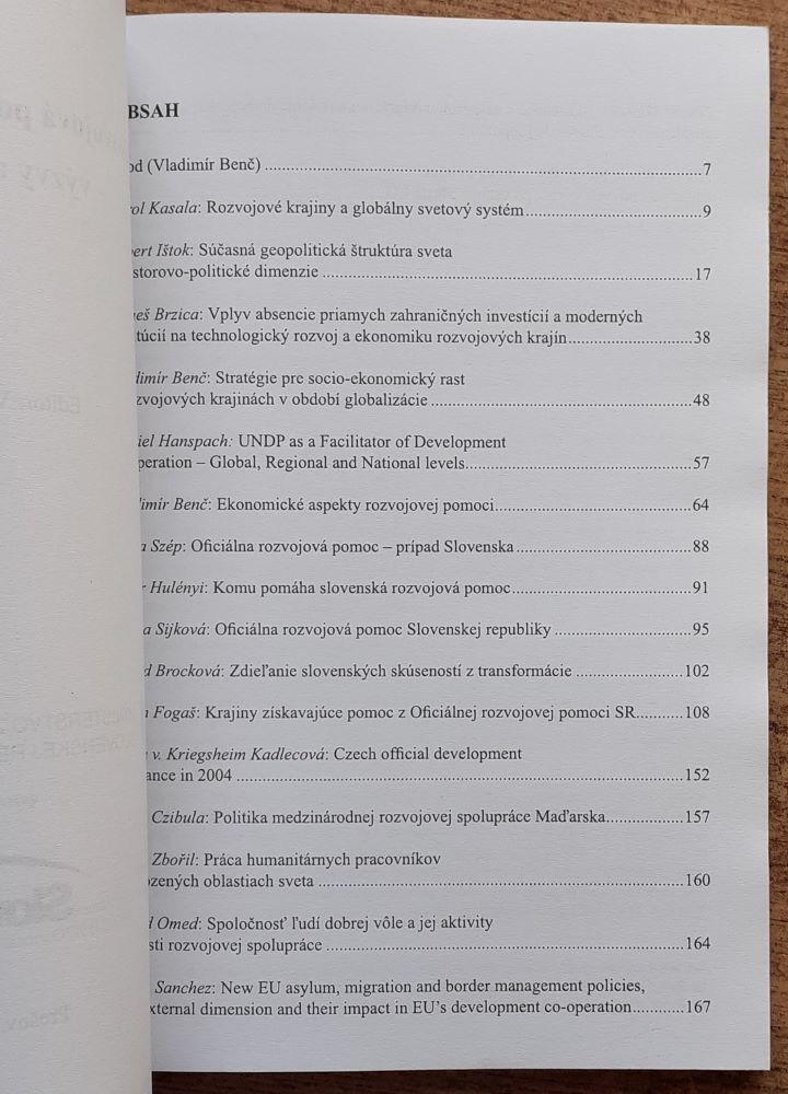 Rozvojová pomoc a spolupráca - výzvy a perspektívy