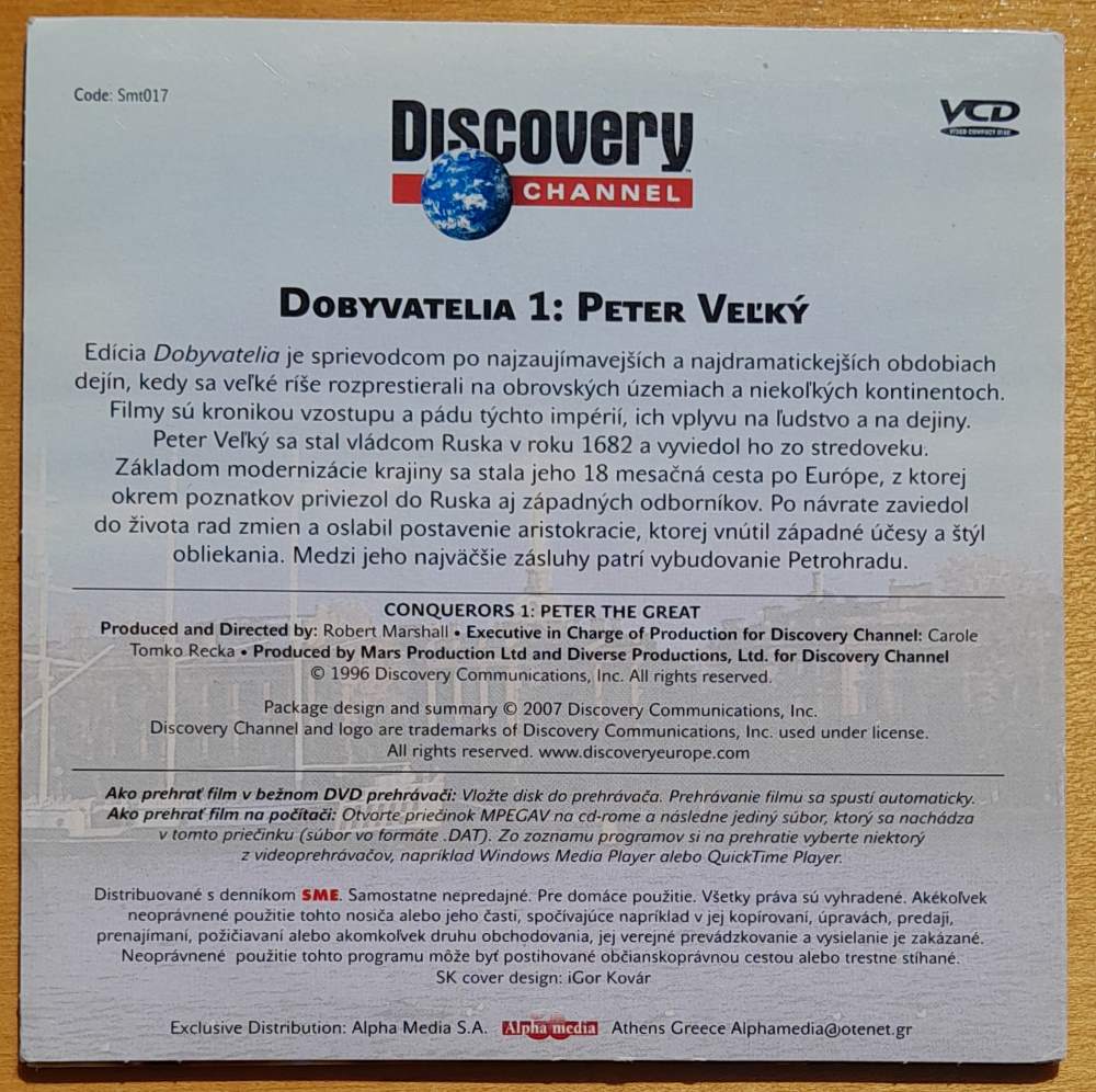 Dobyvatelia 1: Peter Veľký / DVD