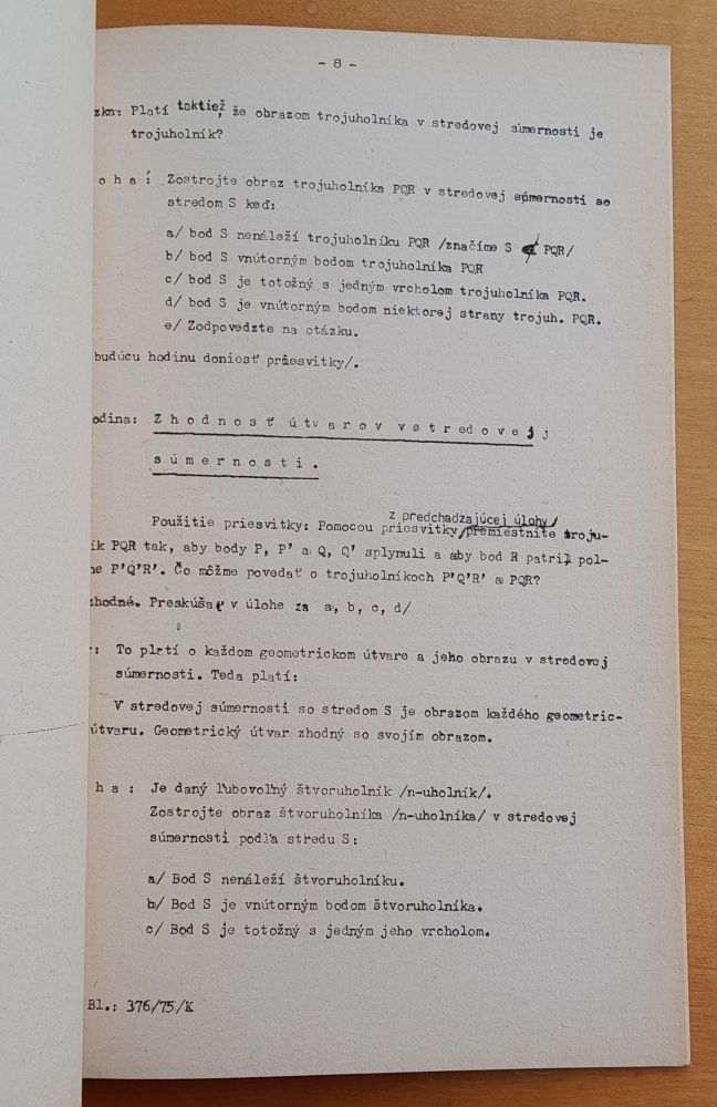 Metodický list cvičenia z matematiky