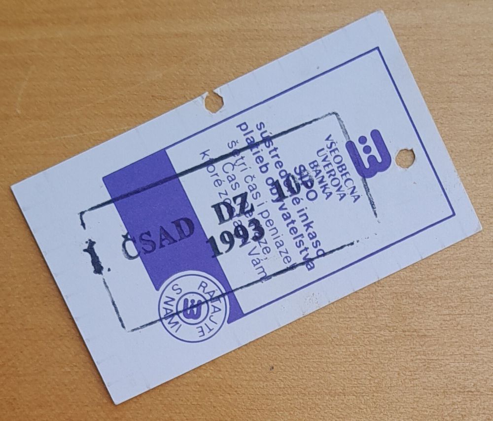 Mesačný cestovný lístok pre žiakov 1993