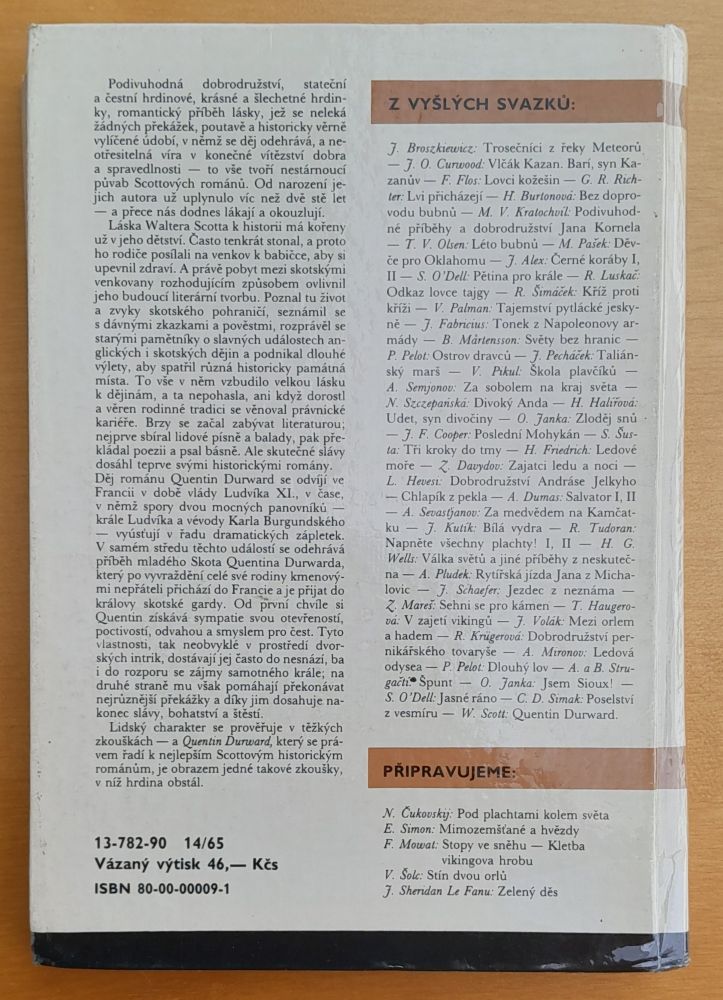 Quentin Durward / Knihy odvahy a dobrodružství