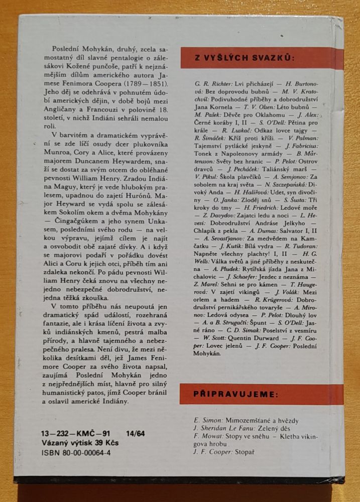 Poslední Mohykán / 2. diel série Kožená pančucha / Knihy odvahy a dobrodružství