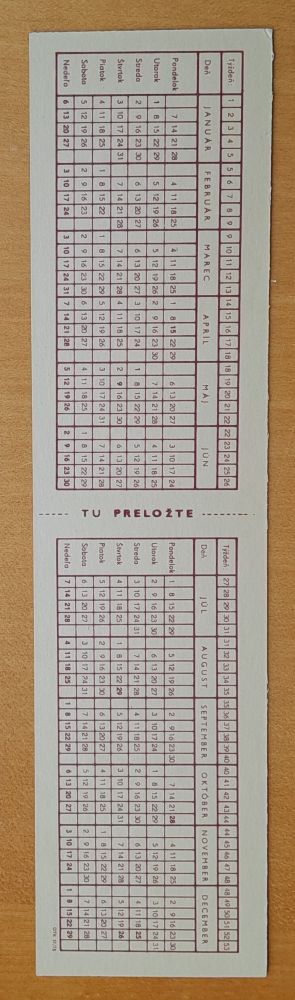 Sazka Sportka 1974 / Kalendár