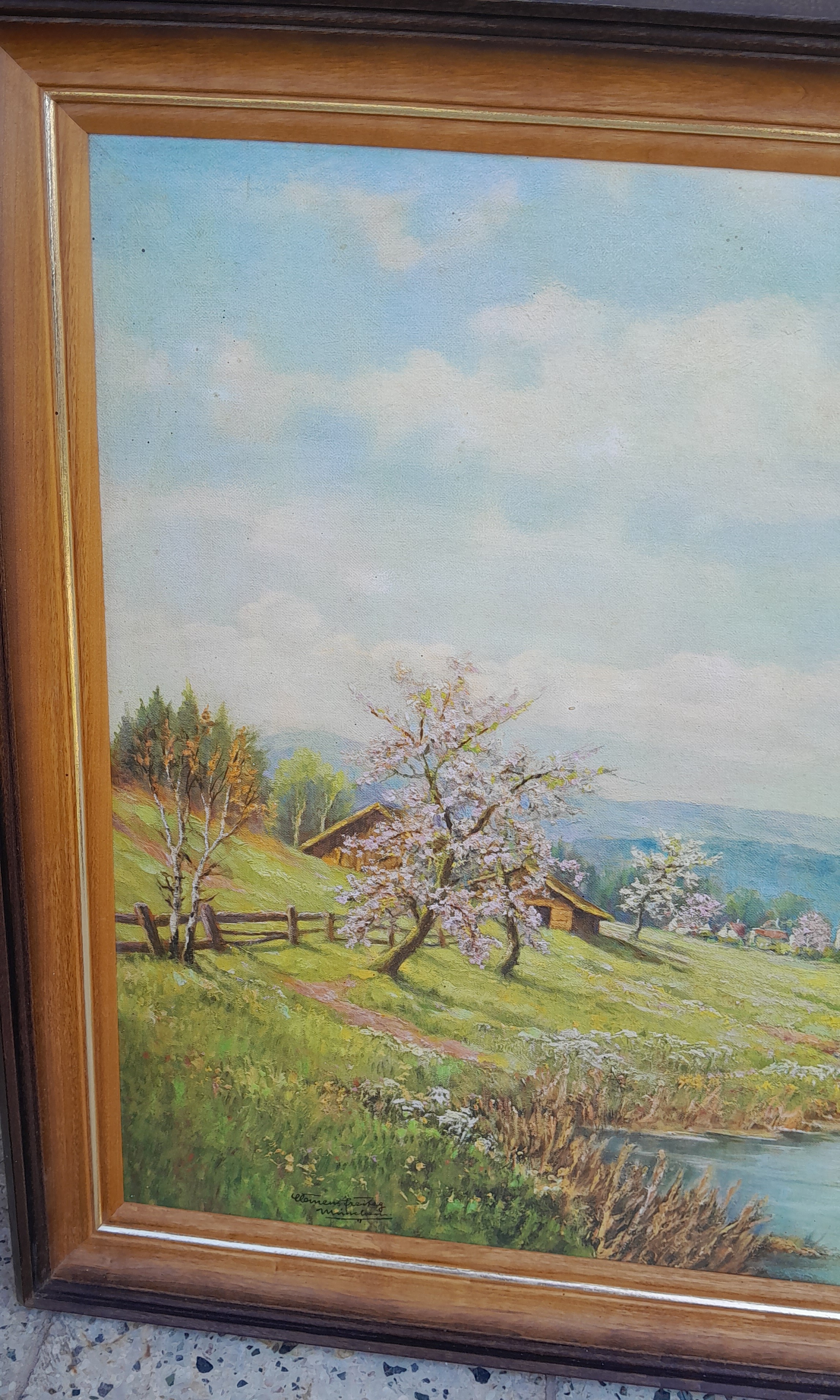 Jarná krajinka - Drevený rám - Obraz