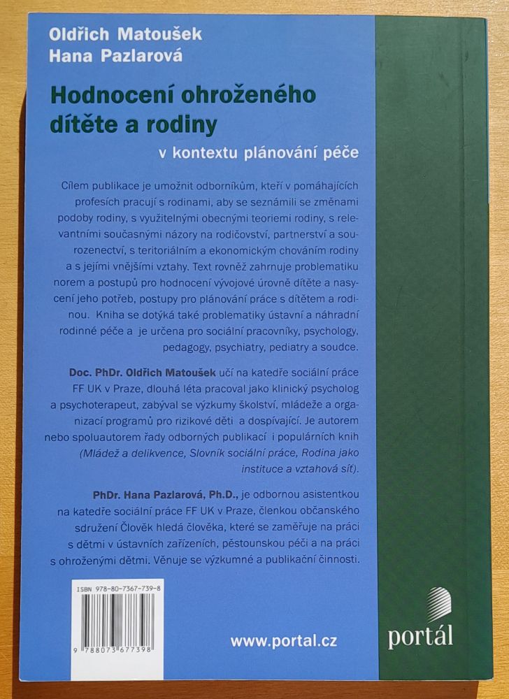 Hodnocení ohroženého dítěte a rodiny v kontextu plánování péče