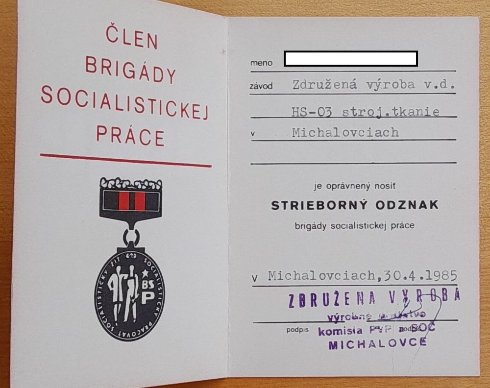 Preukazy BSP 1984 - 1985