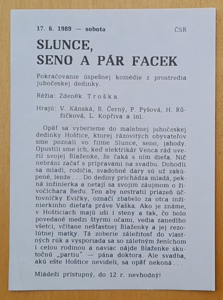 Slunce, seno a pár facek - 17.6.1989