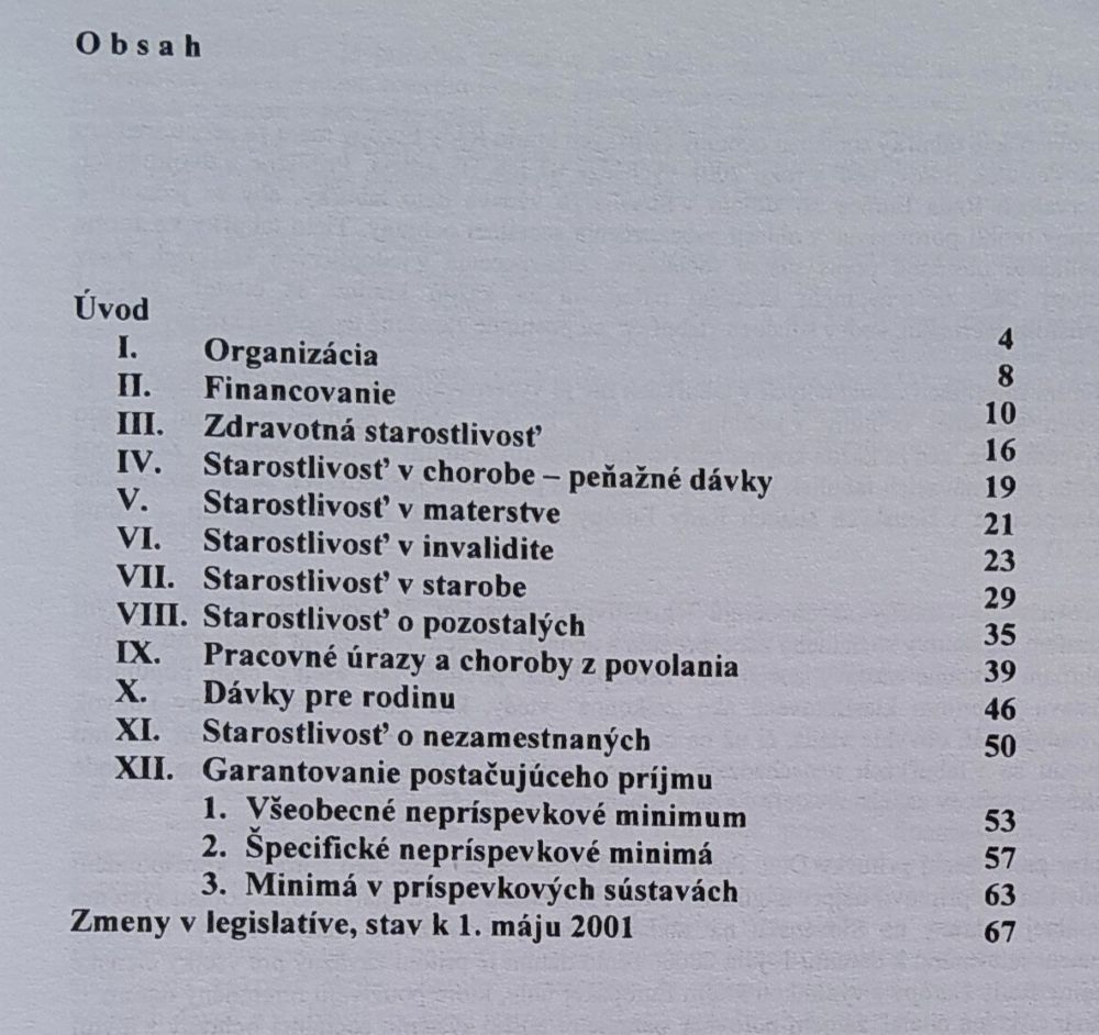 Porovnávacie tabuľky sociálnej ochrany
