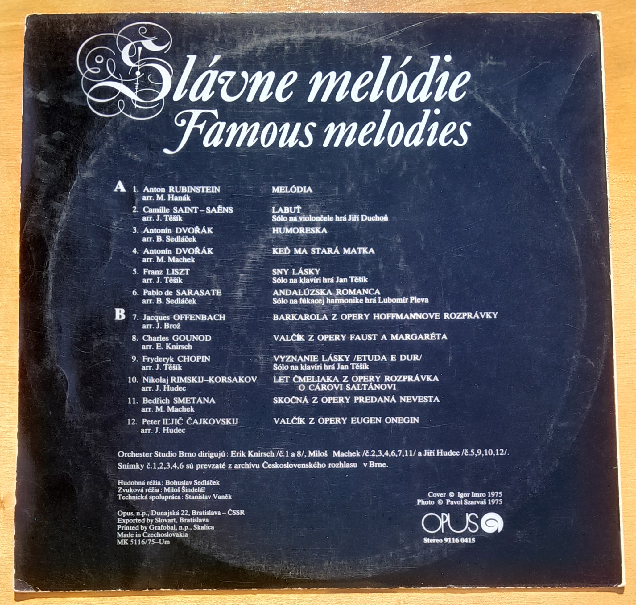 Slávne melódie, LP platňa, Long play