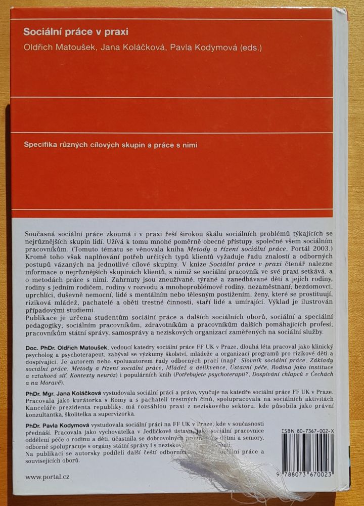 Sociální práce v praxi / Specifika rúzných cílových skupin a práce s nimi