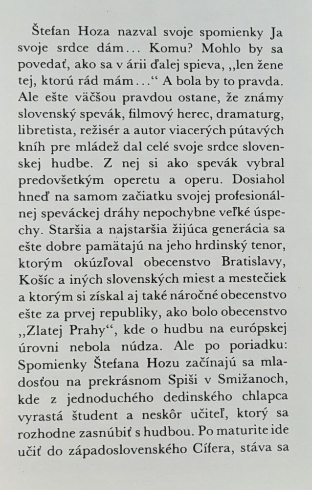 Ja svoje srdce dám... 1. 2. / Štefan Hoza