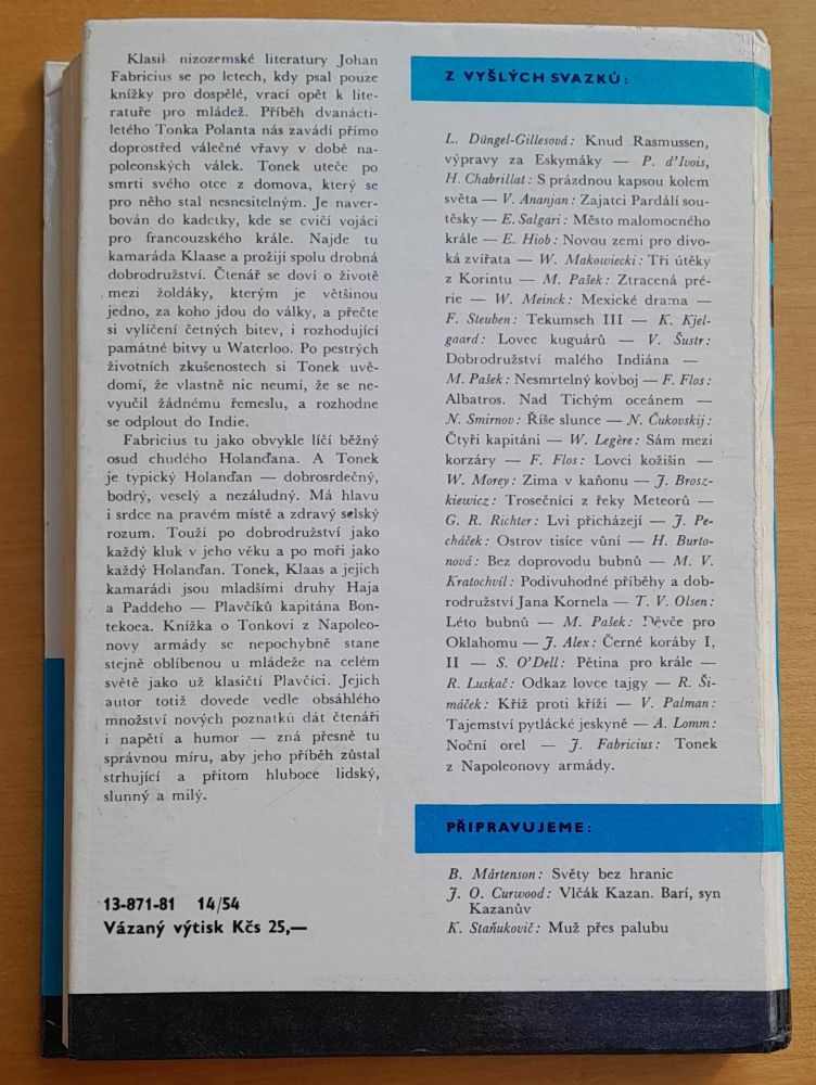 Tonek z napoleonovy armády / Knihy odvahy a dobrodružství
