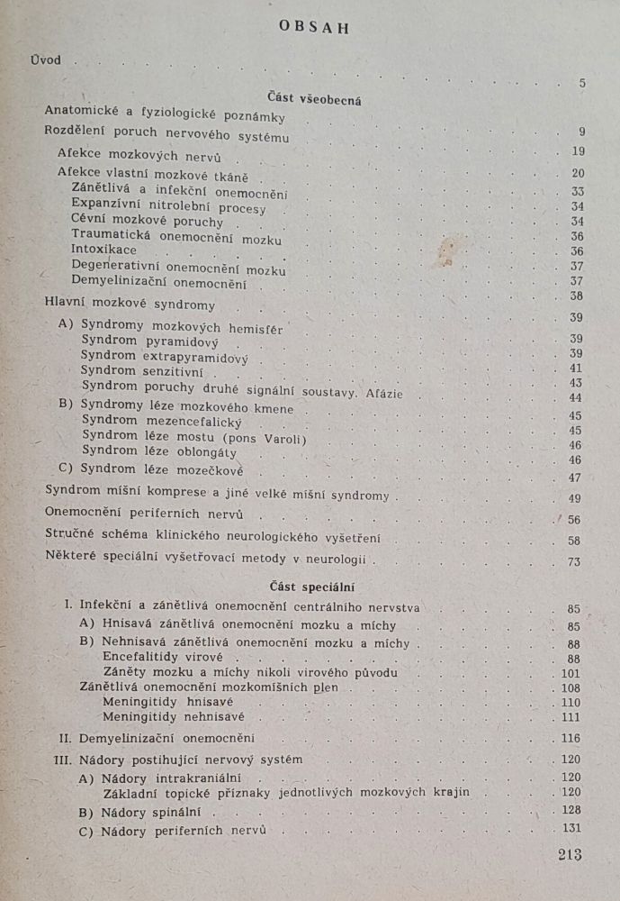 Přehled neurologie