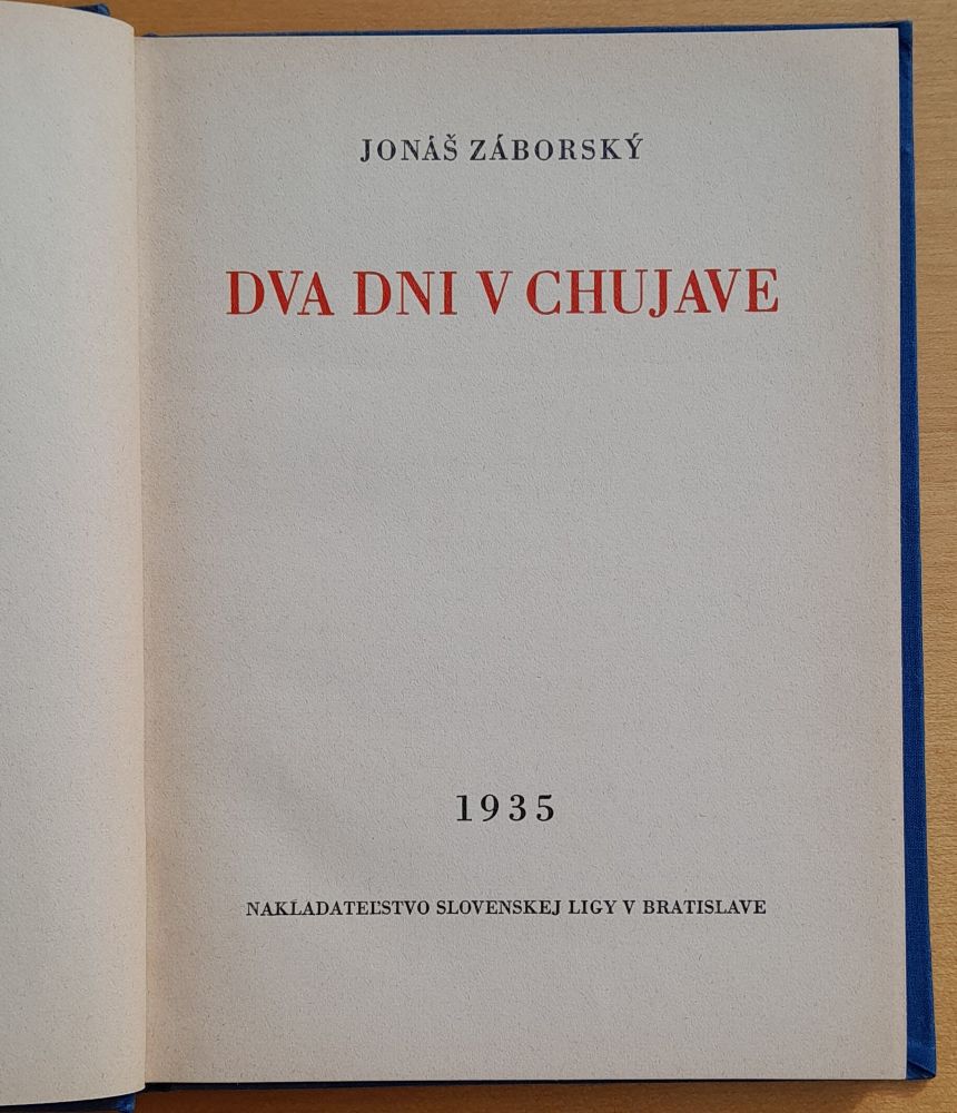 Dva dni v Chujave / 9. zväzok Kníh Slovenskej ligy