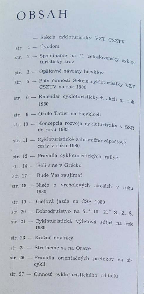 Ročenka cykloturistiky 1980