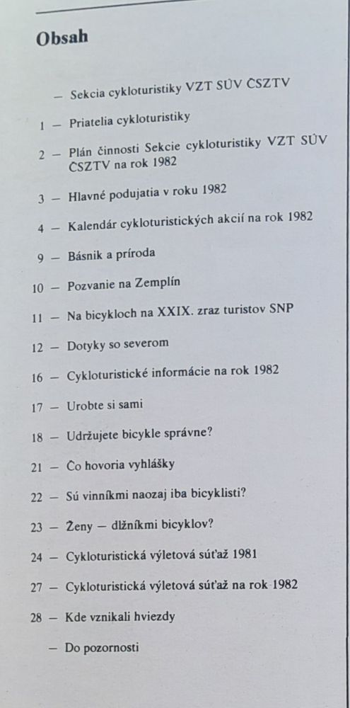 Ročenka cykloturistiky 1982