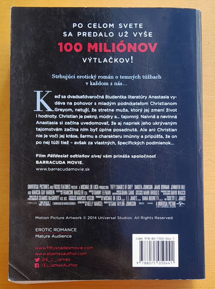 Päťdesiat odtieňov sivej 1.- 4. / Erotický román