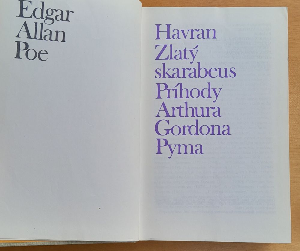 Havran / Zlatý skarabeus / Príhody Arthura Gordona Pyma