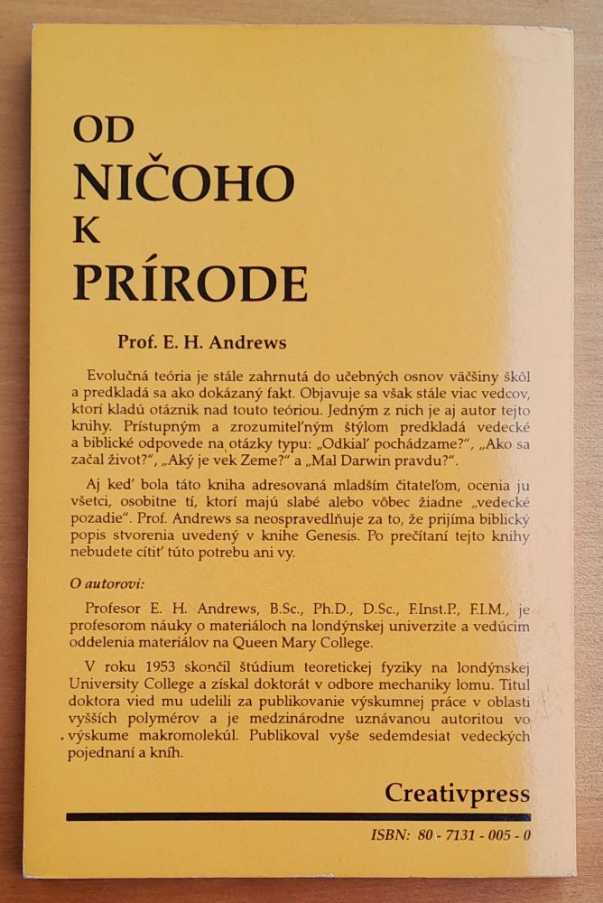 Od ničoho k prírode / O evolúcii a stvorení
