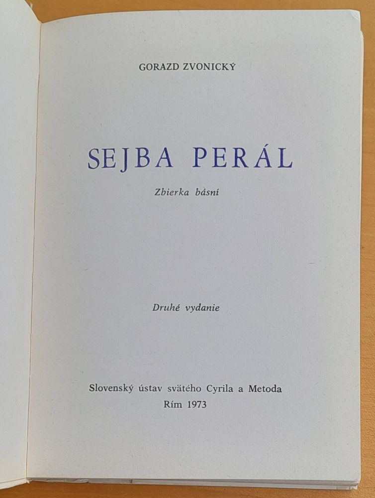 Sejba perál / Zbierka básní / Séria Lýra zv. č. 19 - Gorazd Zvonický