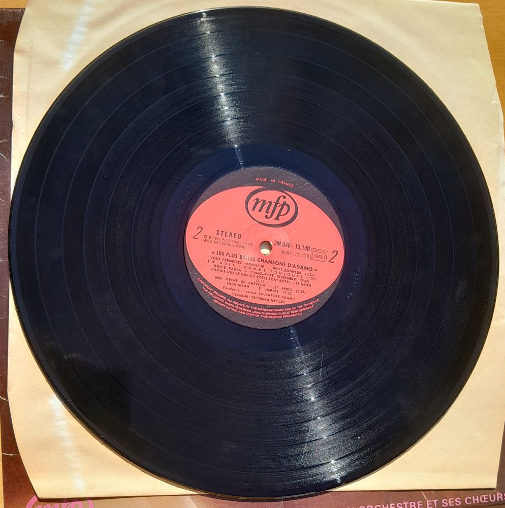 Les Plus Belles Chansons de Salvatore Adamo - LP platňa