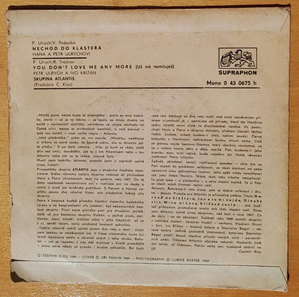 Atlantis / LP platňa, Single play