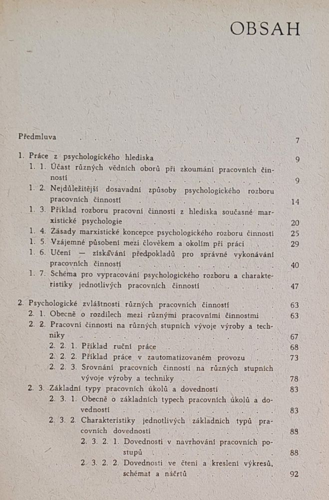 Psychologie pracovního výcviku / Vybrané kapitoly