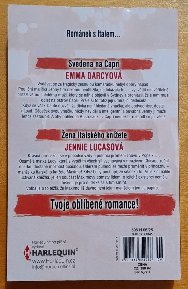 Svedena na Capri, Emma Darcyová - Žena italského knížete, Jennie Lucasová