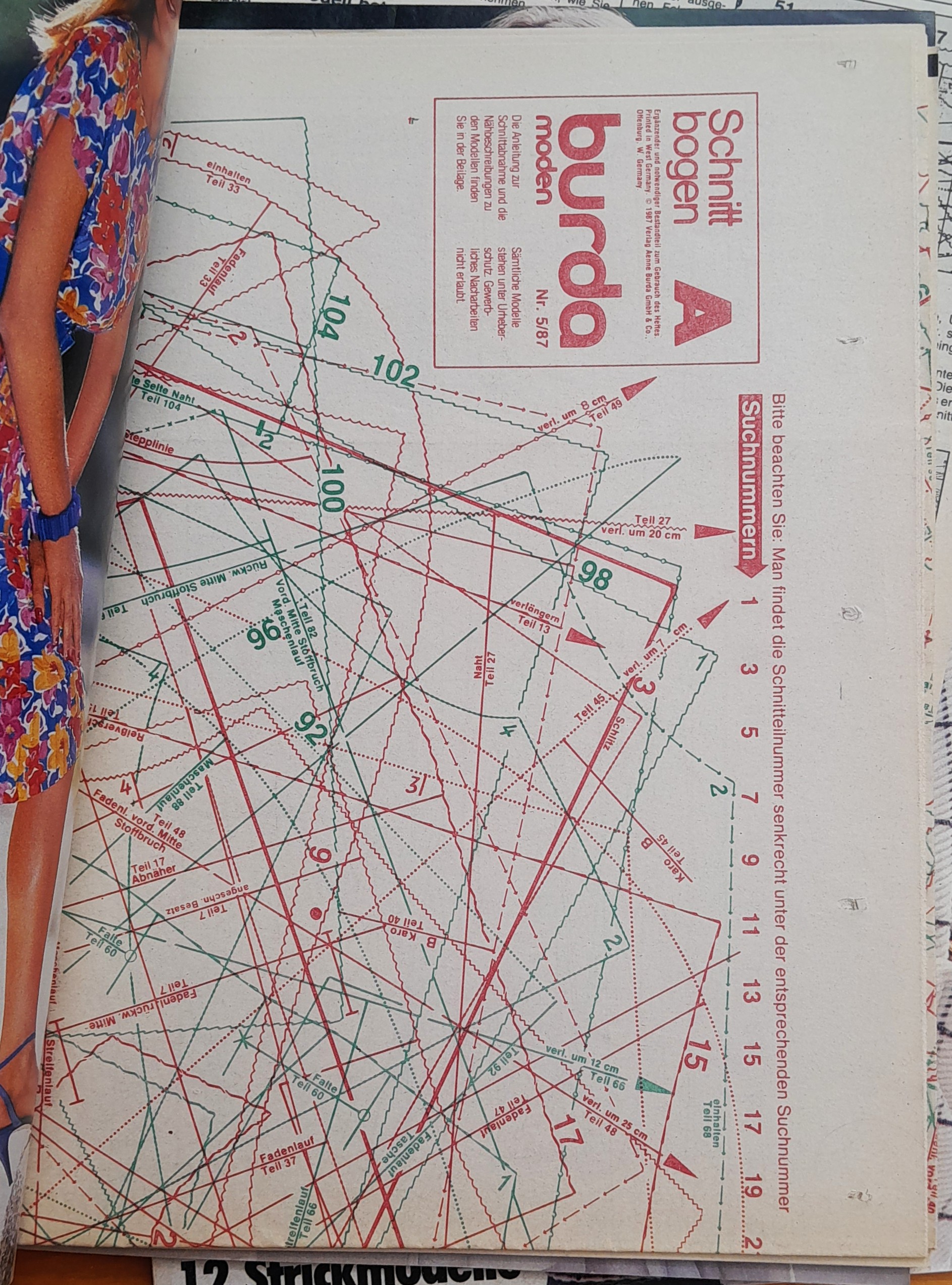 Burda moden 1987-5 + strihová príloha