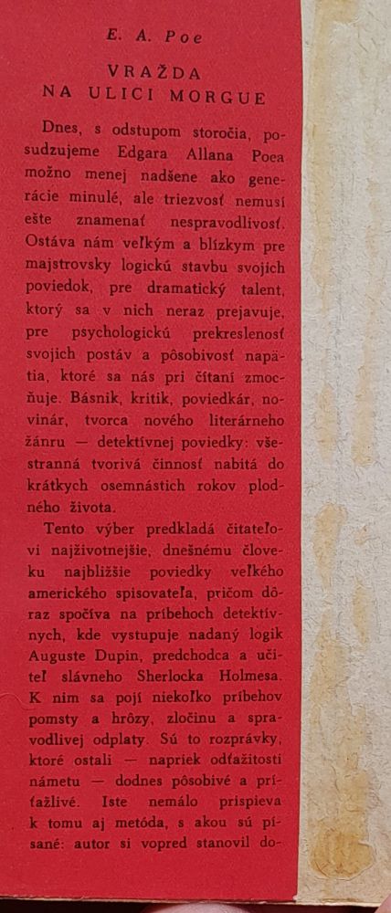 Vražda na ulici Morgue - Malá svetová knižnica 88.