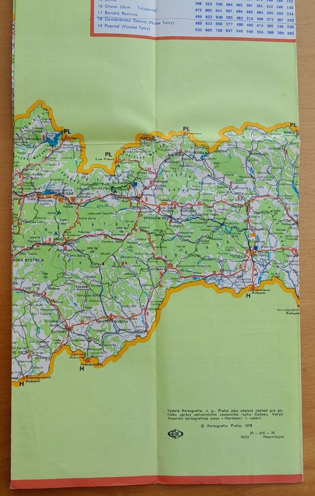 Mapa Československo / viacjazyčná