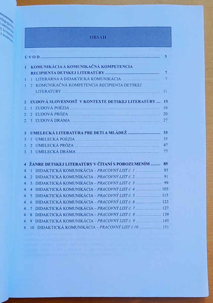 Žánre detskej literatúry v čítaní s porozumením, Príručka pre asistenta učiteľa