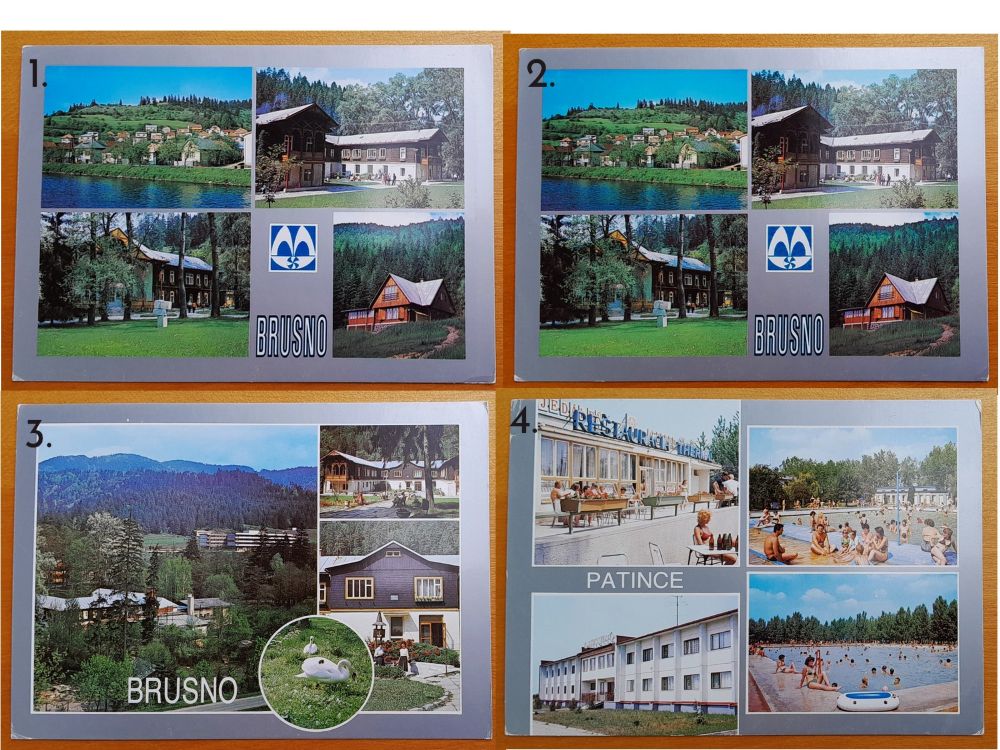 Brusno, Lúčky, Smolenice, Ľubochňa, Patince, Vyšné Ružbachy - pohľadnice