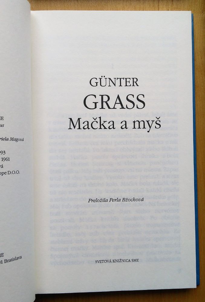 Mačka a myš / Svetová knižnica SME 20. storočie - zväzok č. 12